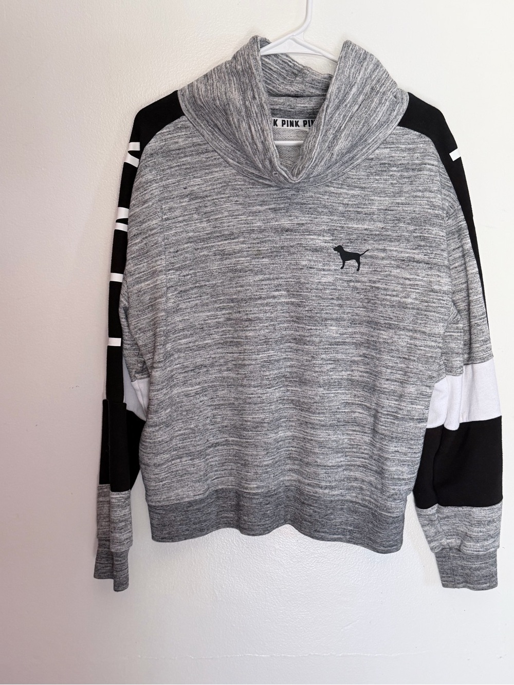 PINK by Victoria's Secret Gray Marled Cowl Neck Sweater